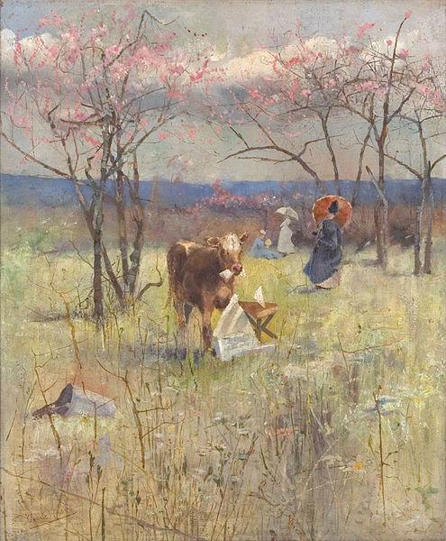 Charles conder An Early Taste for Literature, Norge oil painting art